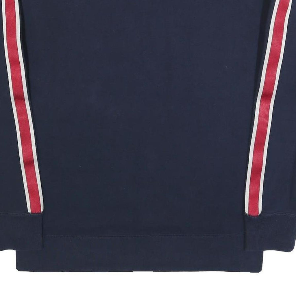 HOLLISTER Mens Navy Blue Crew Neck S Cotton Blend Sweatshirt Striped Sleeve