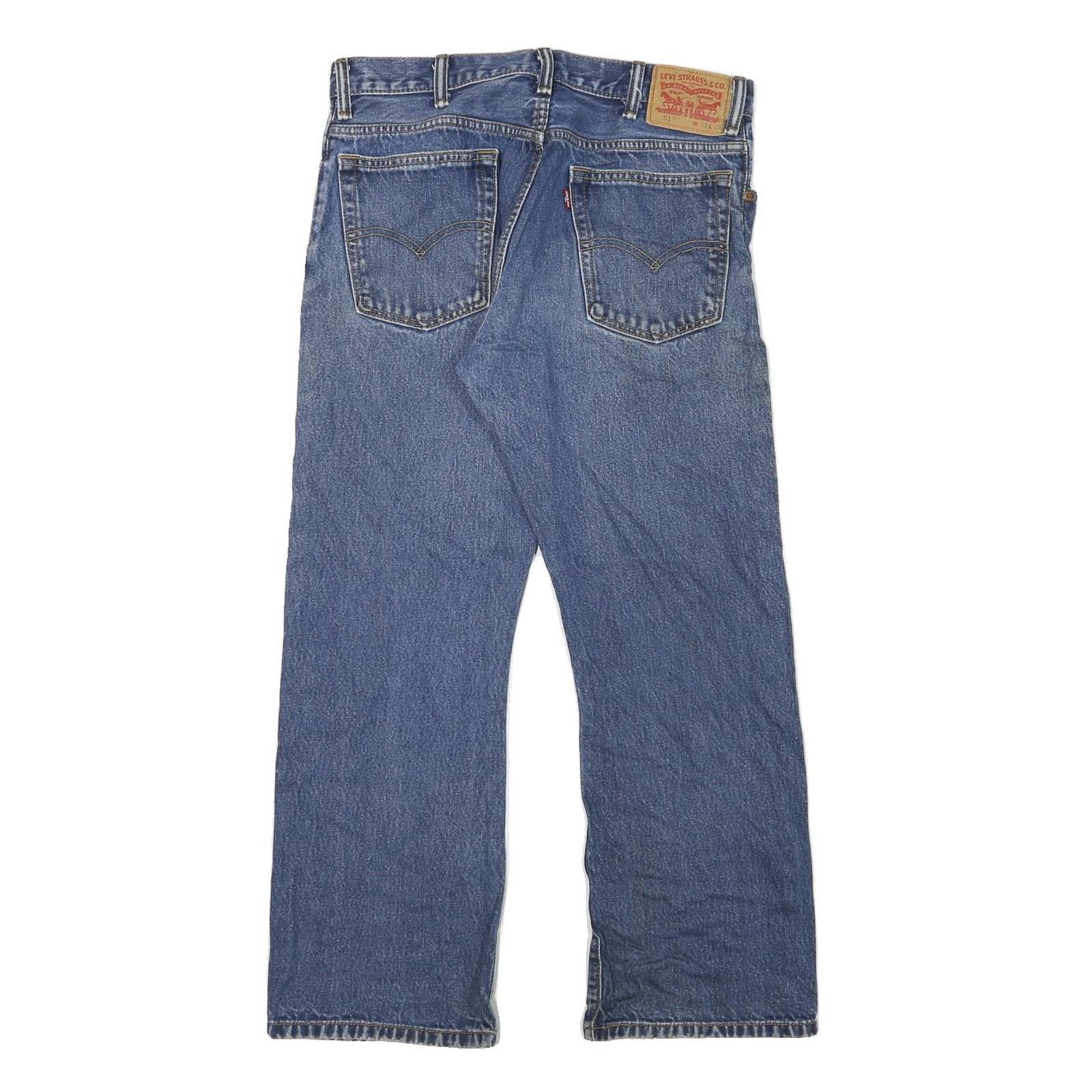 LEVI'S Mens Blue Regular Fit Straight Denim Jeans W32 L28 Classic Zip Pockets