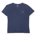LACOSTE Mens Blue V-Neck T-Shirt XS Short Sleeve Cotton Classic Logo