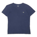 LACOSTE Mens Blue V-Neck T-Shirt XS Short Sleeve Cotton Classic Logo