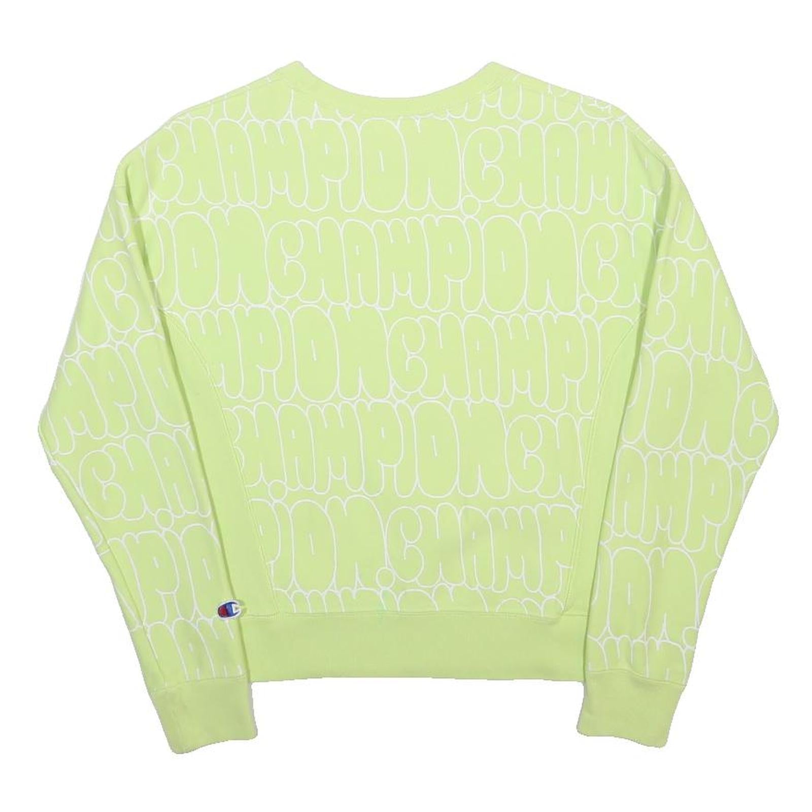 CHAMPION REVERSE WEAVE Womens Yellow Crew Neck XS Cotton Blend Sweatshirt Retro