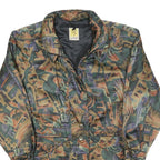 SCHERER Womens Green & Brown Abstract Print Jacket S Polyester Blend Zip