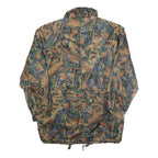 SCHERER Womens Green & Brown Abstract Print Jacket S Polyester Blend Zip