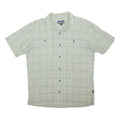 PATAGONIA Mens Green Check Shirt M Cotton Blend Casual Short Sleeve
