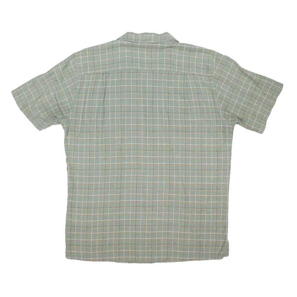 PATAGONIA Mens Green Check Shirt M Cotton Blend Casual Short Sleeve