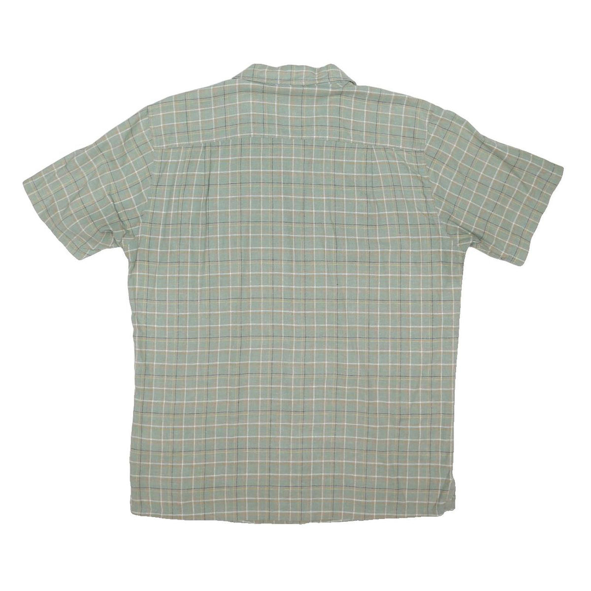 PATAGONIA Mens Green Check Shirt M Cotton Blend Casual Short Sleeve