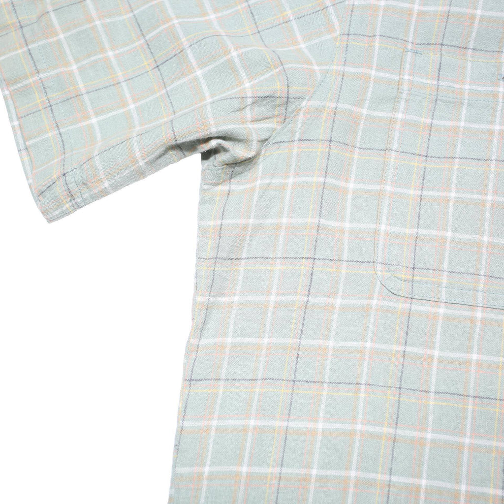 PATAGONIA Mens Green Check Shirt M Cotton Blend Casual Short Sleeve
