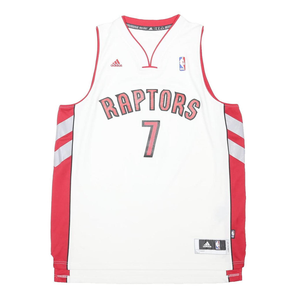 ADIDAS Mens White & Red Raptors #7 Jersey XL Sleeveless NBA Basketball