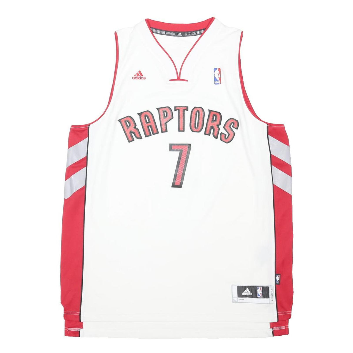 ADIDAS Mens White & Red Raptors #7 Jersey XL Sleeveless NBA Basketball