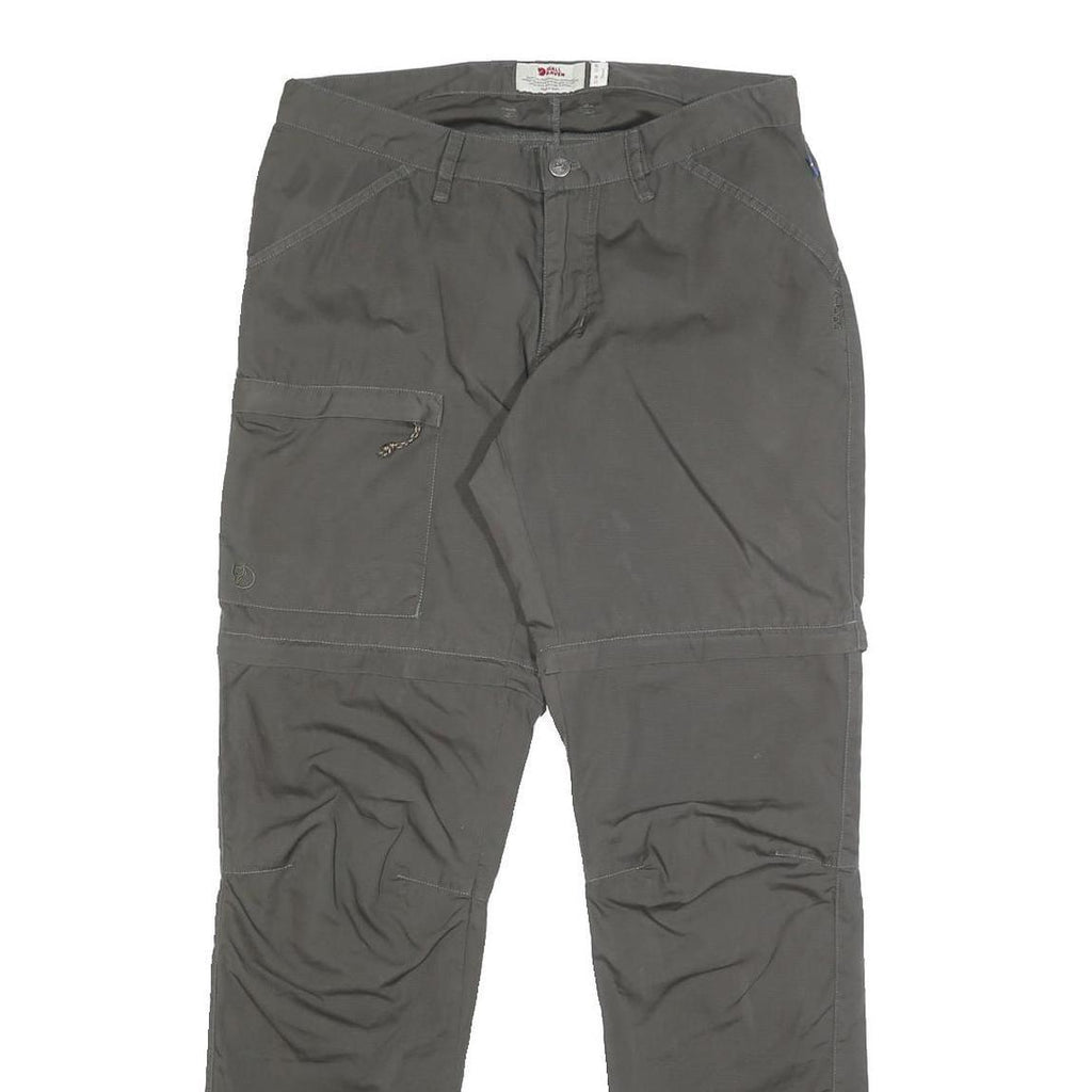 FJALLRAVEN Womens Polyester Grey Regular Zip Cargo Trousers W29 L31 Outdoor