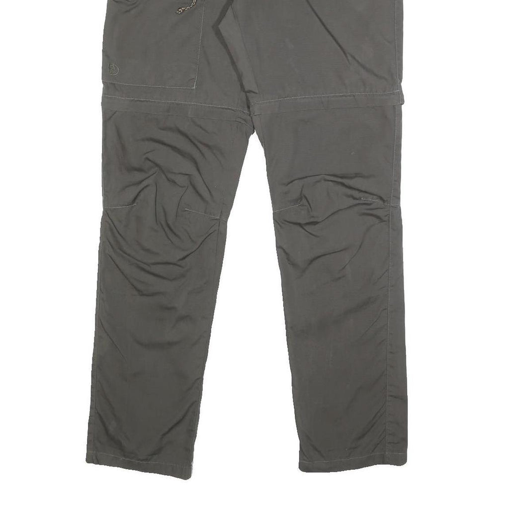 FJALLRAVEN Womens Polyester Grey Regular Zip Cargo Trousers W29 L31 Outdoor