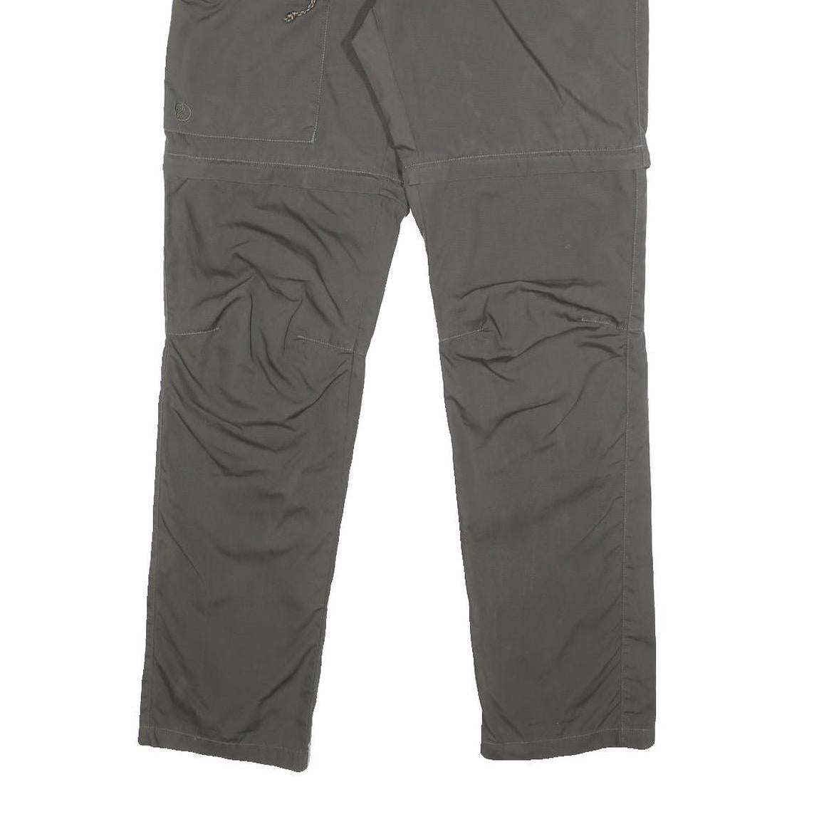 FJALLRAVEN Womens Polyester Grey Regular Zip Cargo Trousers W29 L31 Outdoor
