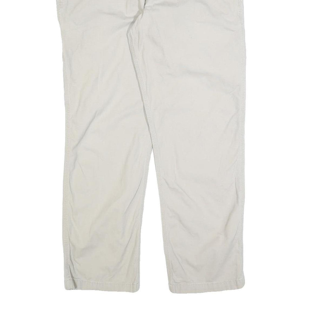 CARHARTT Mens Beige Relaxed Jeans Cotton Blend W38 L32 Workwear Zip Closure