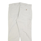 CARHARTT Mens Beige Relaxed Jeans Cotton Blend W38 L32 Workwear Zip Closure