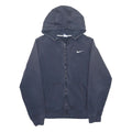 NIKE Mens Blue Pullover Hoodie S Cotton Blend Zip Up Logo Casual Sportswear