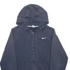 NIKE Mens Blue Pullover Hoodie S Cotton Blend Zip Up Logo Casual Sportswear