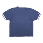 NIKE Court Mens Blue & White Striped Short Sleeve Logo M Polo Shirt Casual