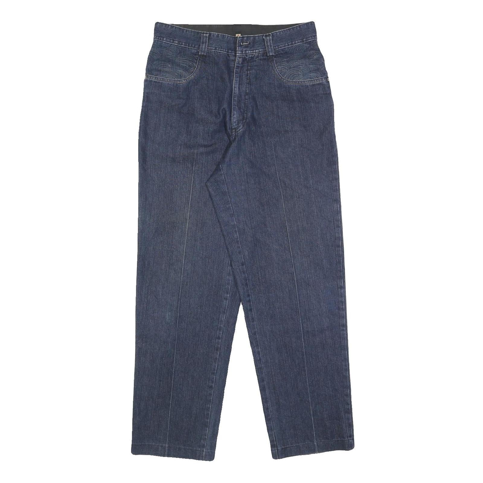 NOMO Womens Jeans Blue Relaxed Straight Denim Medium W30 L30 Unique Pocket