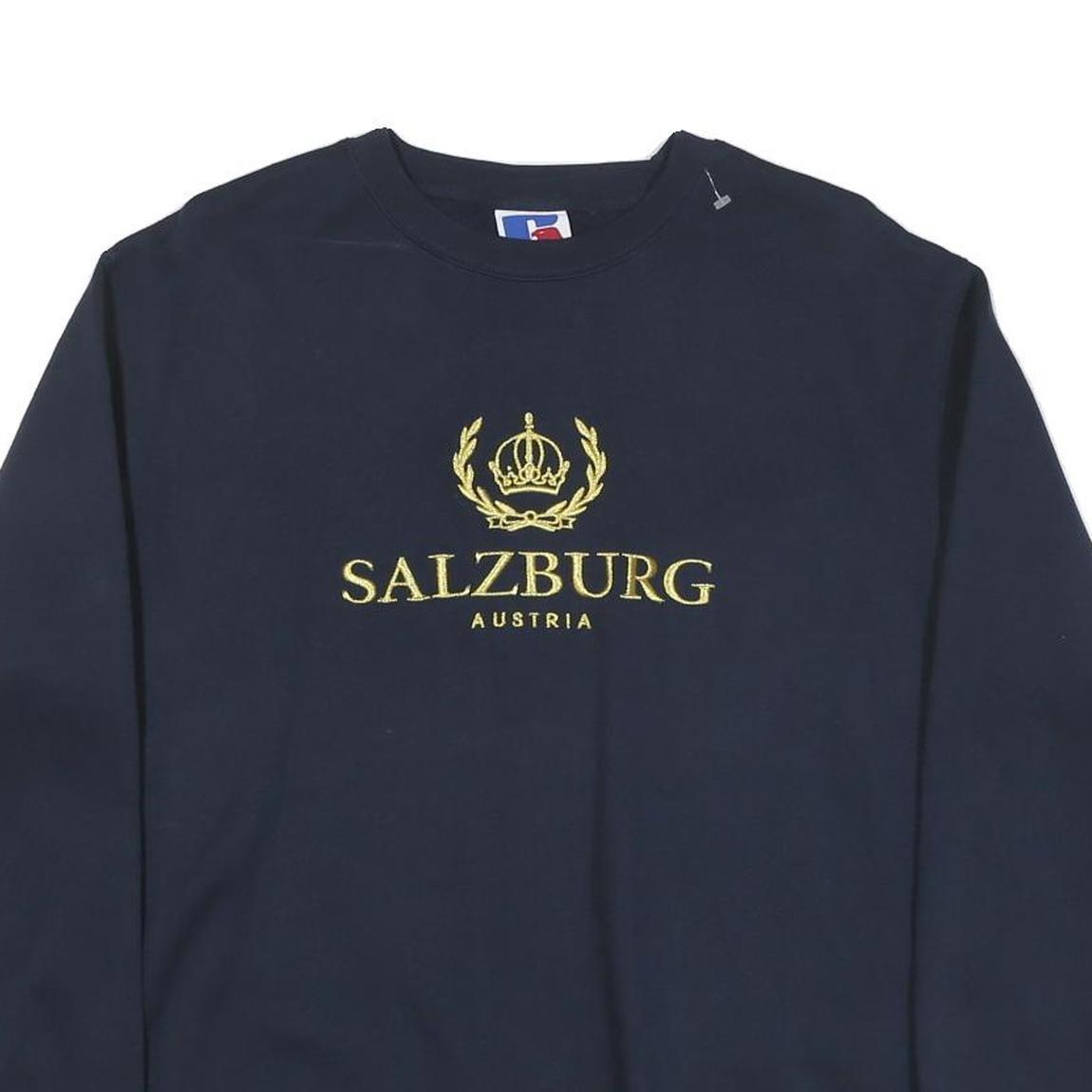 RUSSELL ATHLETIC Mens Navy Blue Salzburg Austria Crew Neck M Sweatshirt