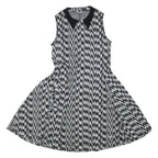 KENZO Womens Fit & Flare Dress Black Houndstooth Sleeveless Short M