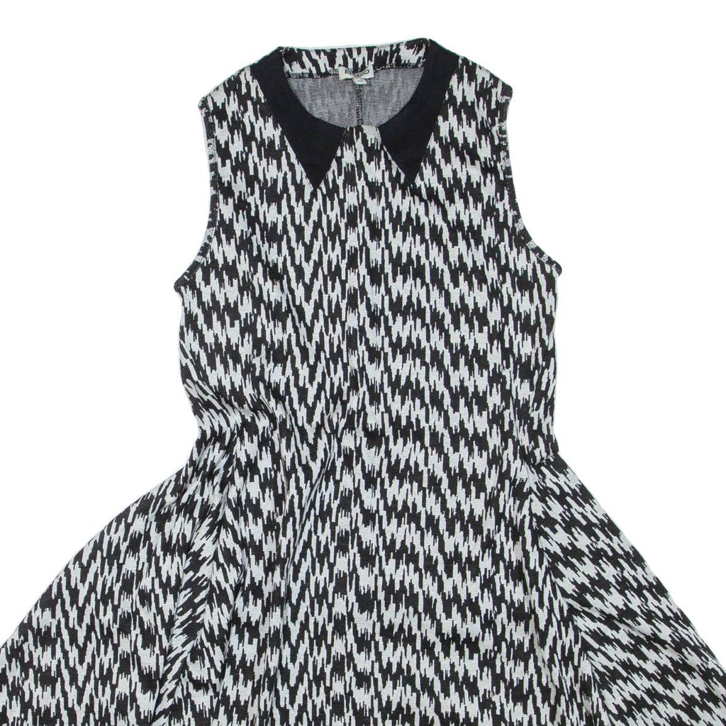 KENZO Womens Fit & Flare Dress Black Houndstooth Sleeveless Short M