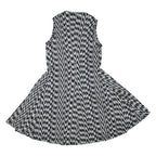 KENZO Womens Fit & Flare Dress Black Houndstooth Sleeveless Short M
