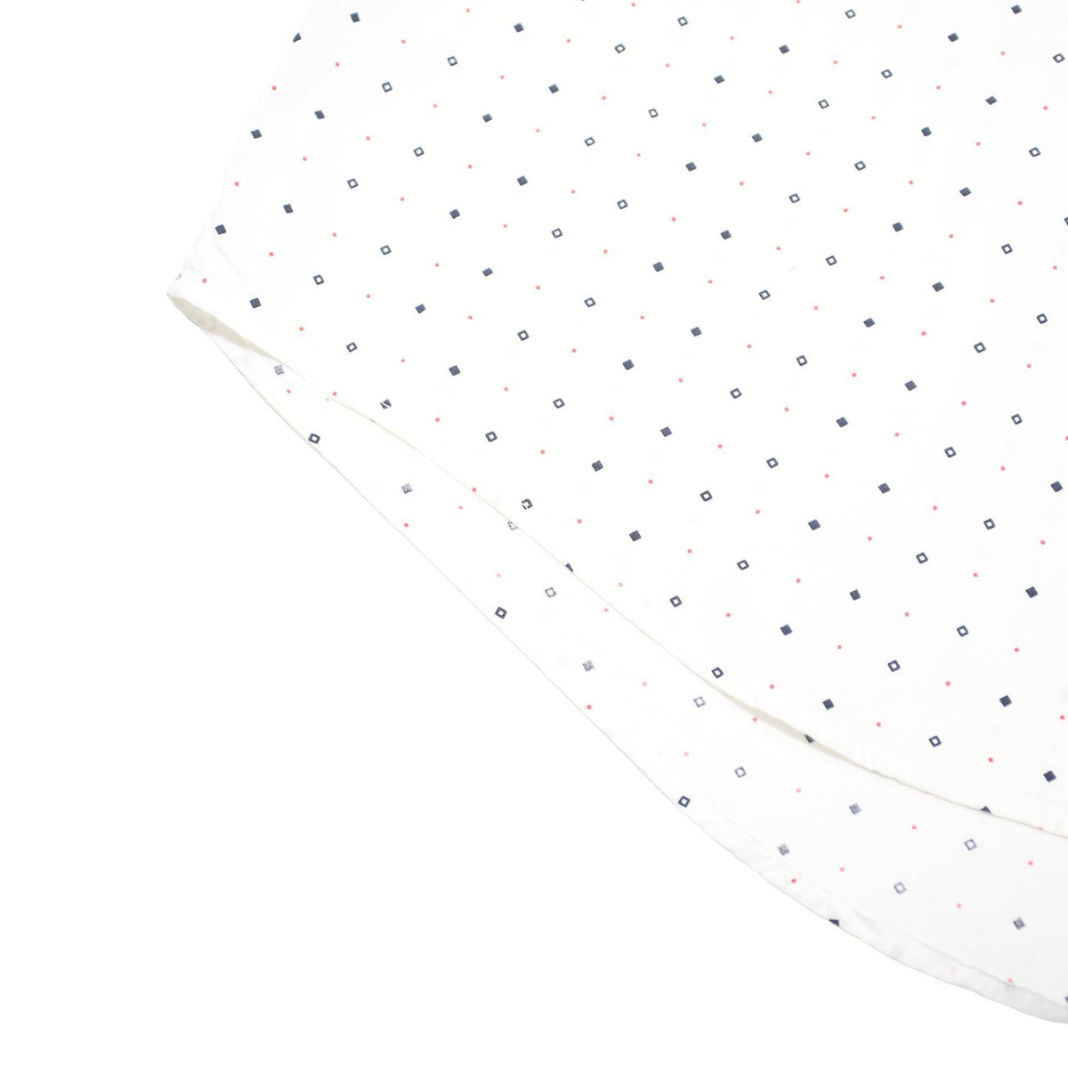 TOMMY HILFIGER Mens White & Navy Shirt L Cotton Blend Polka Dot Short Sleeve