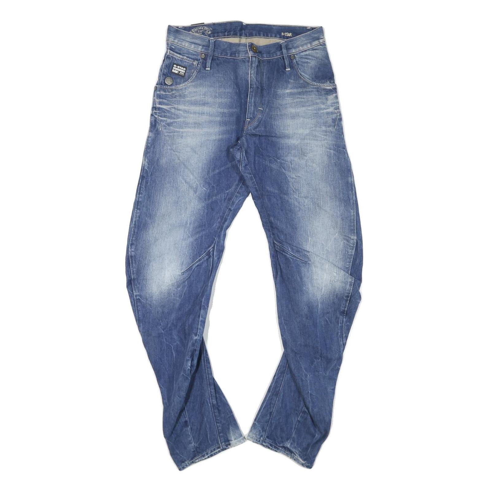 G-STAR Mens Jeans Blue Regular Straight Denim Medium W30 L28 Zip Cotton Blend