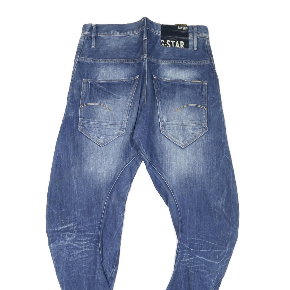 G-STAR Mens Jeans Blue Regular Straight Denim Medium W30 L28 Zip Cotton Blend