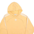 ADIDAS Womens Yellow Hoodie UK 4 Cotton Blend Pullover Drawstring Hood
