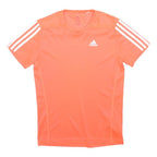 ADIDAS Mens Orange & White Sports T-Shirt XS Short Sleeve V-Neck Polyester