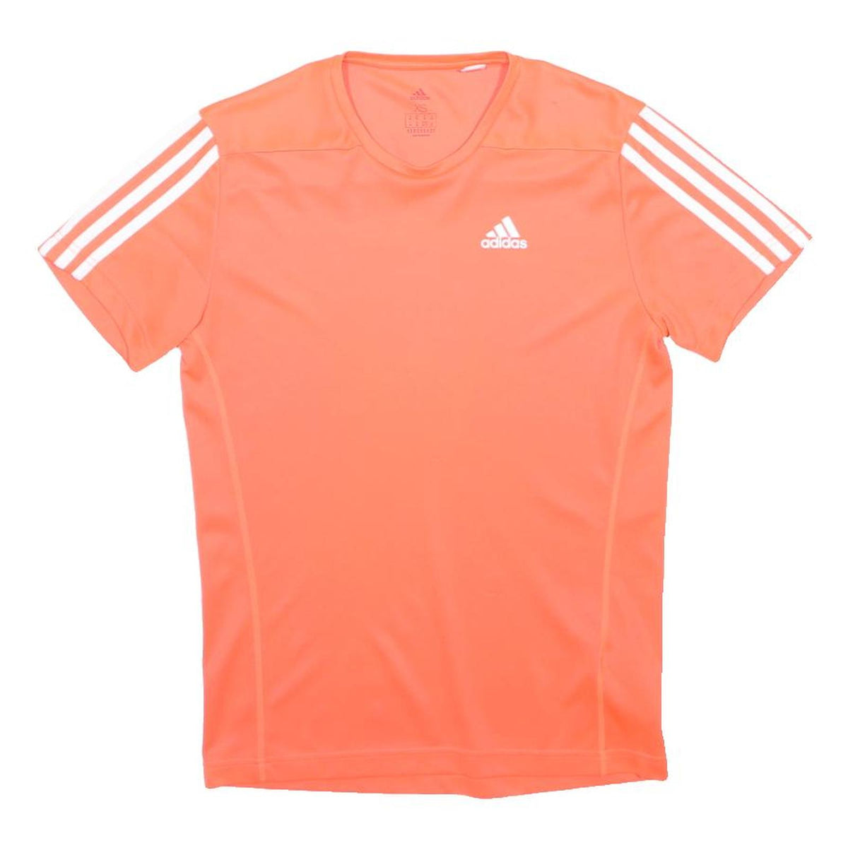 ADIDAS Mens Orange & White Sports T-Shirt XS Short Sleeve V-Neck Polyester
