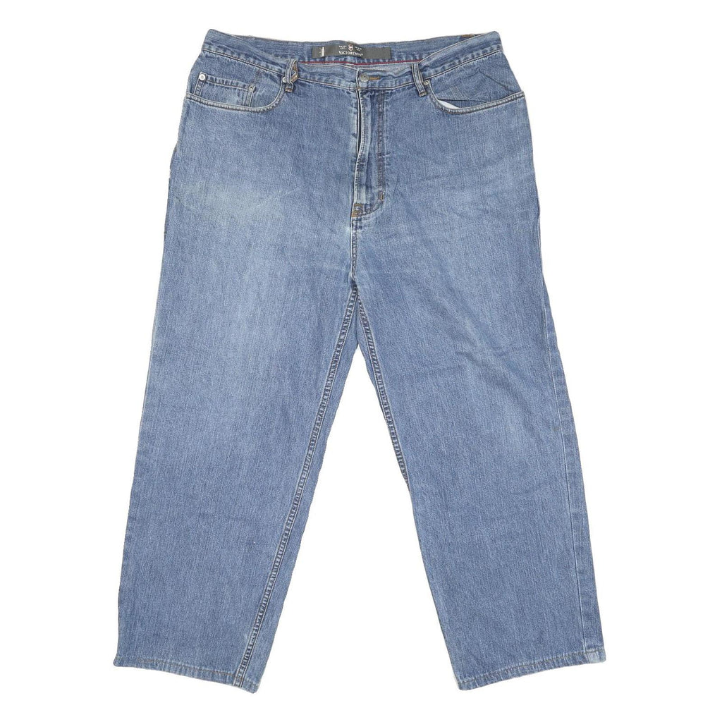 VICTORINOX Womens Jeans Blue Relaxed Straight Denim Light W38 L27 Comfortable