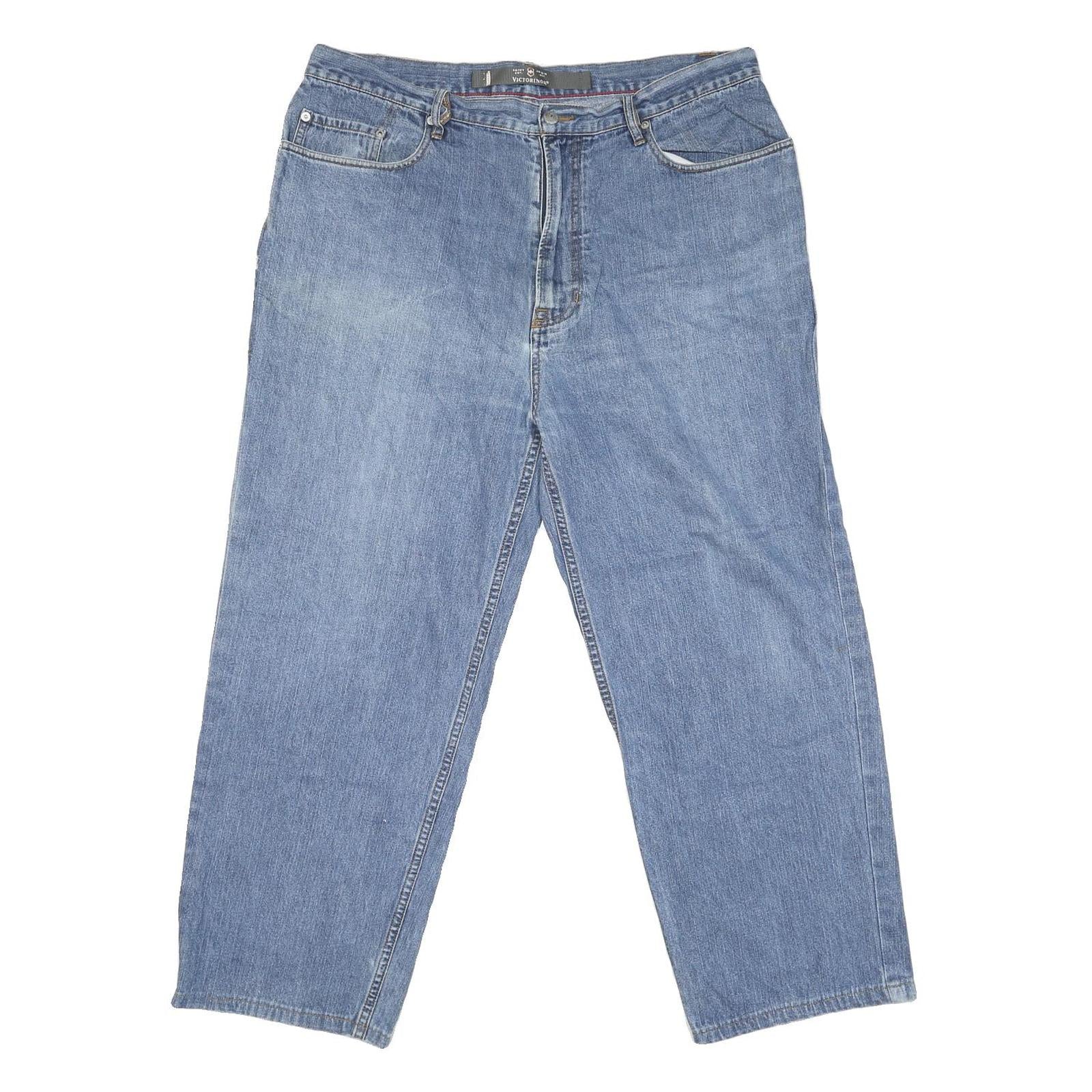 VICTORINOX Womens Jeans Blue Relaxed Straight Denim Light W38 L27 Comfortable