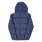TOMMY HILFIGER Mens Blue Down Jacket M Puffer Hooded Zip Lightweight Warm