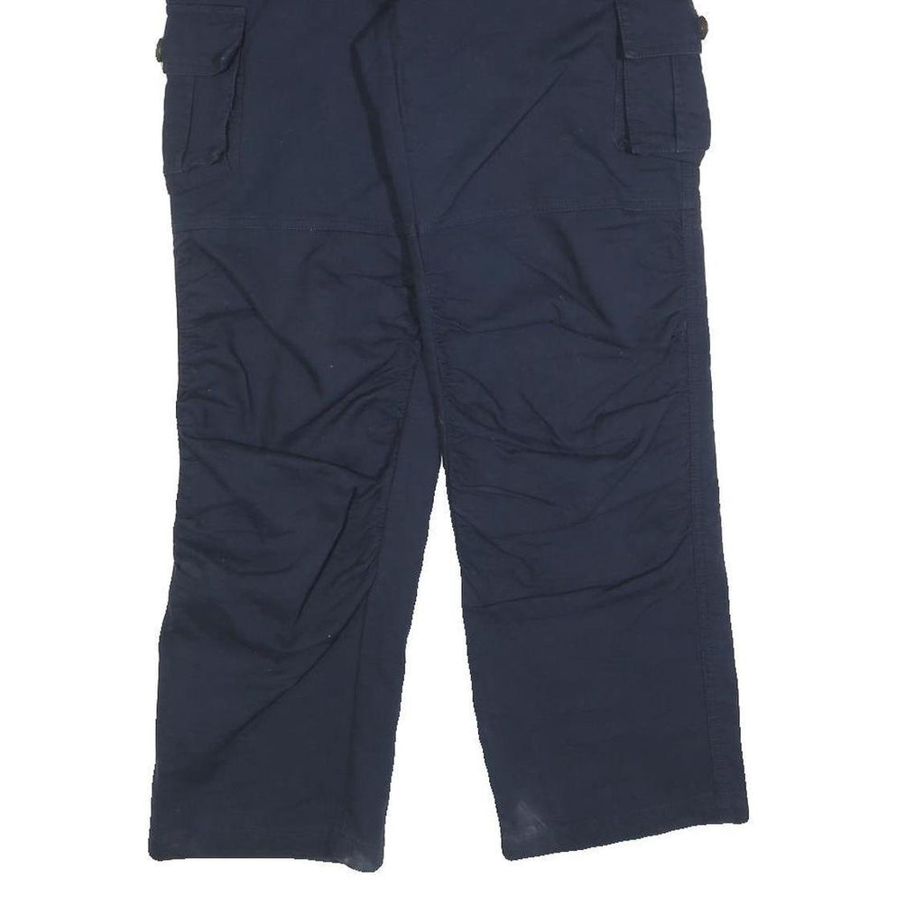 EDEN ONE Womens Regular Fit Navy Cotton Blend Cargo Trousers W30 L28 Utility Zip