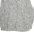 YESSICA Womens Grey Printed Long Sleeve V-Neck Blouse M Patterned Top