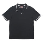 KAPPA Mens Black & White Polo Shirt M Cotton Classic Fit Logo Casual