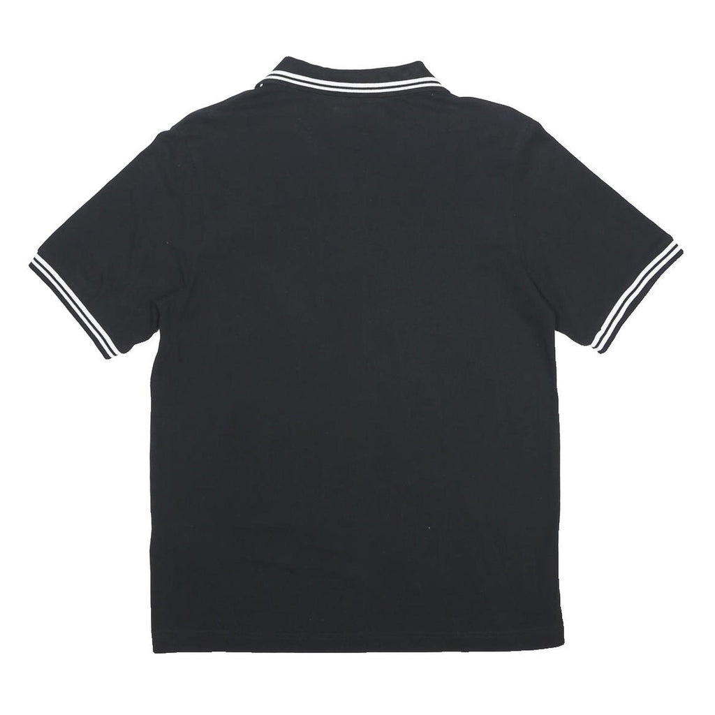 KAPPA Mens Black & White Polo Shirt M Cotton Classic Fit Logo Casual