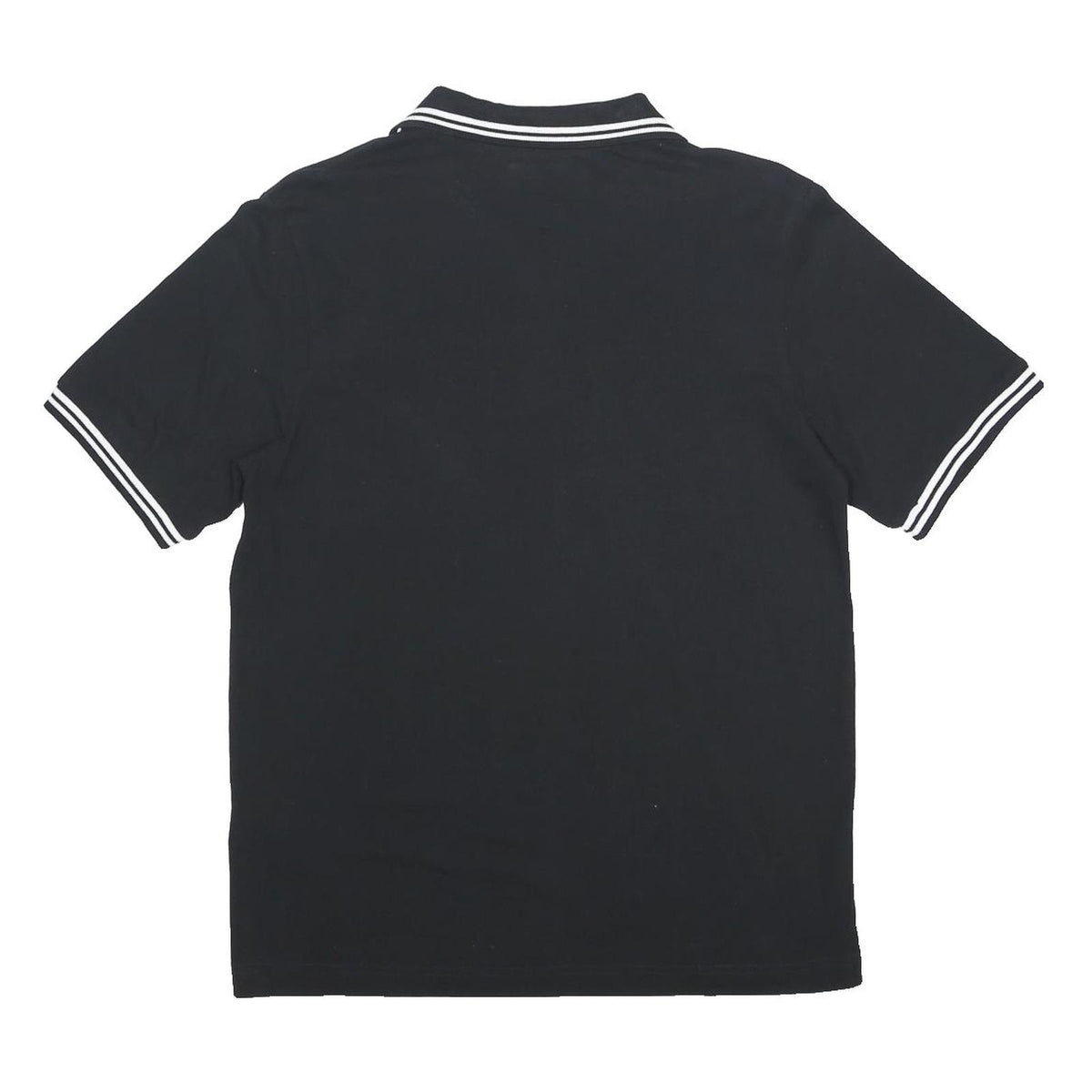 KAPPA Mens Black & White Polo Shirt M Cotton Classic Fit Logo Casual