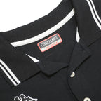 KAPPA Mens Black & White Polo Shirt M Cotton Classic Fit Logo Casual