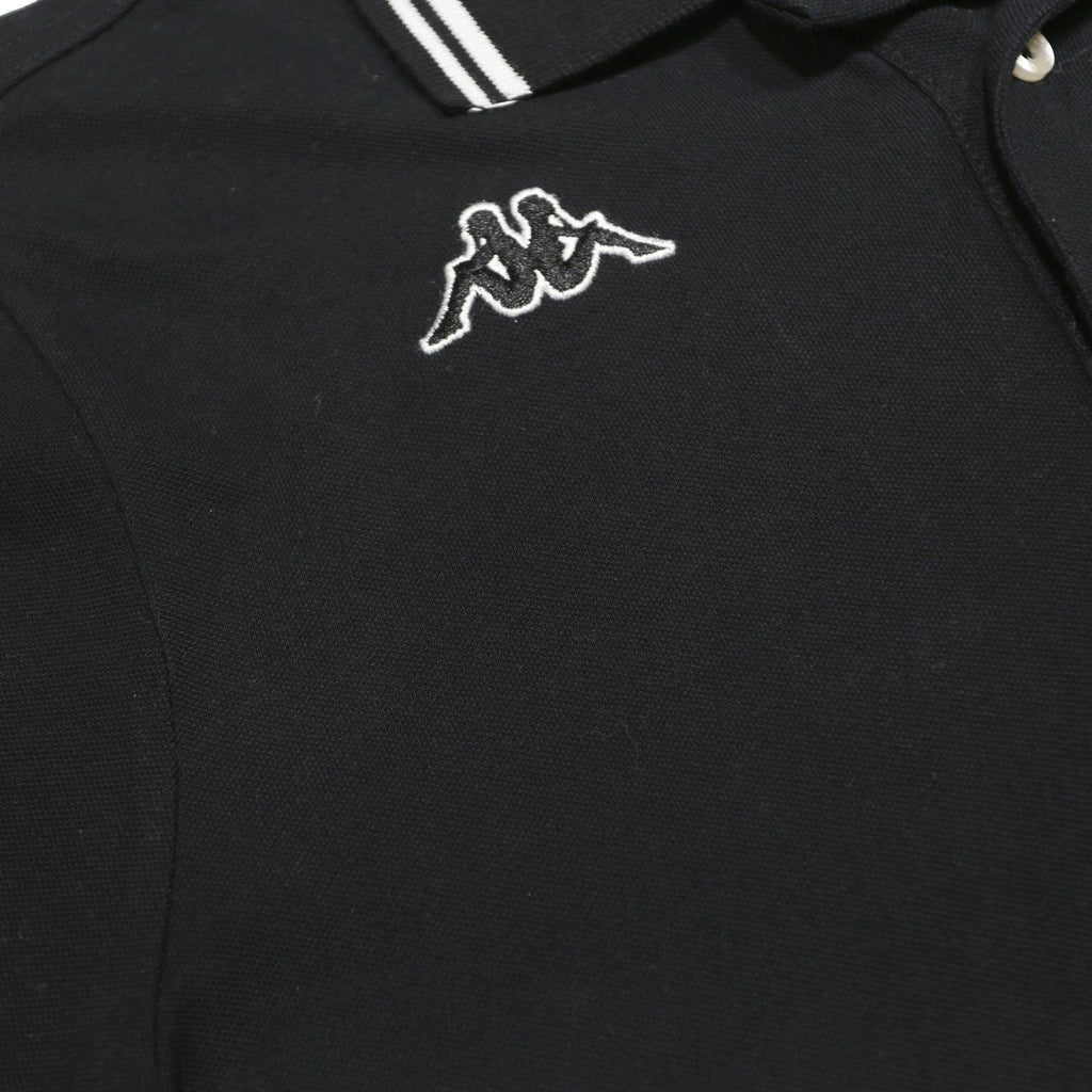 KAPPA Mens Black & White Polo Shirt M Cotton Classic Fit Logo Casual