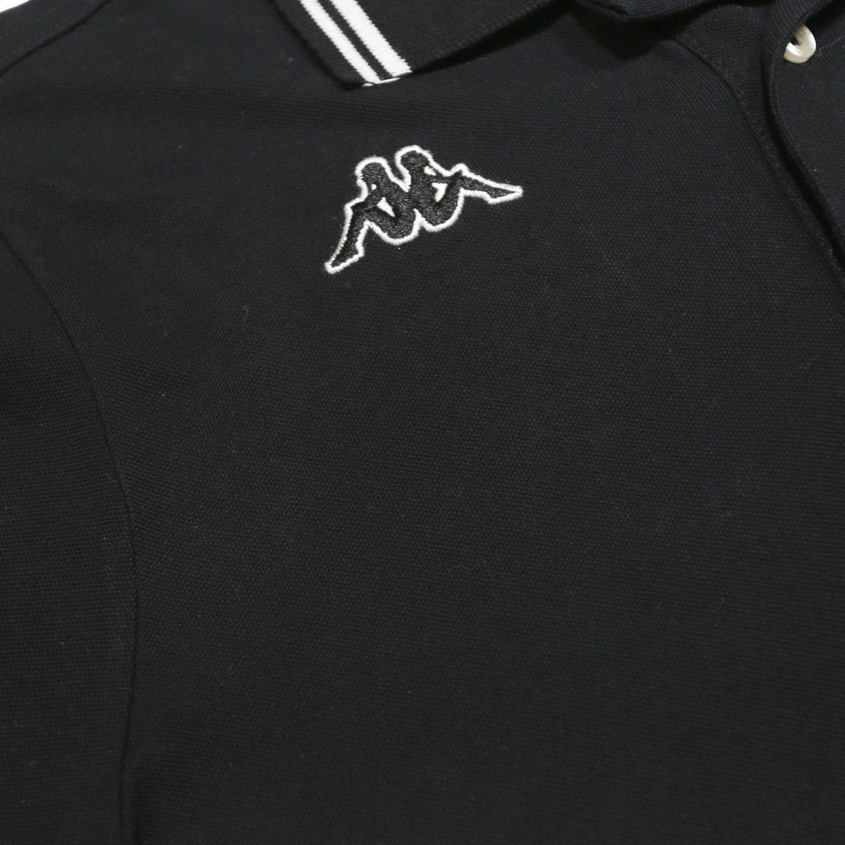 KAPPA Mens Black & White Polo Shirt M Cotton Classic Fit Logo Casual