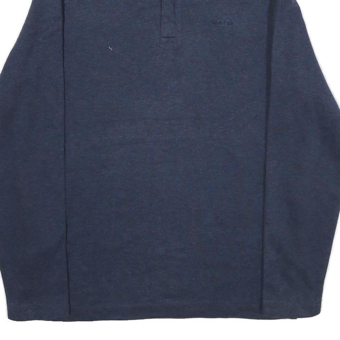 CALVIN KLEIN Mens Blue Half Zip M Cotton Blend Casual Sweatshirt