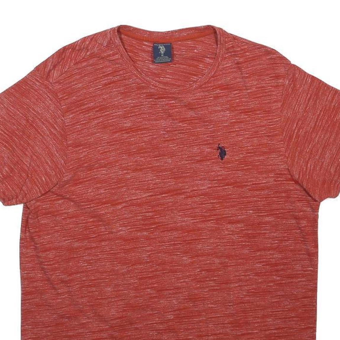 U.S. POLO ASSN Mens Red Crew Neck Short Sleeve T-Shirt M Cotton Blend Classic