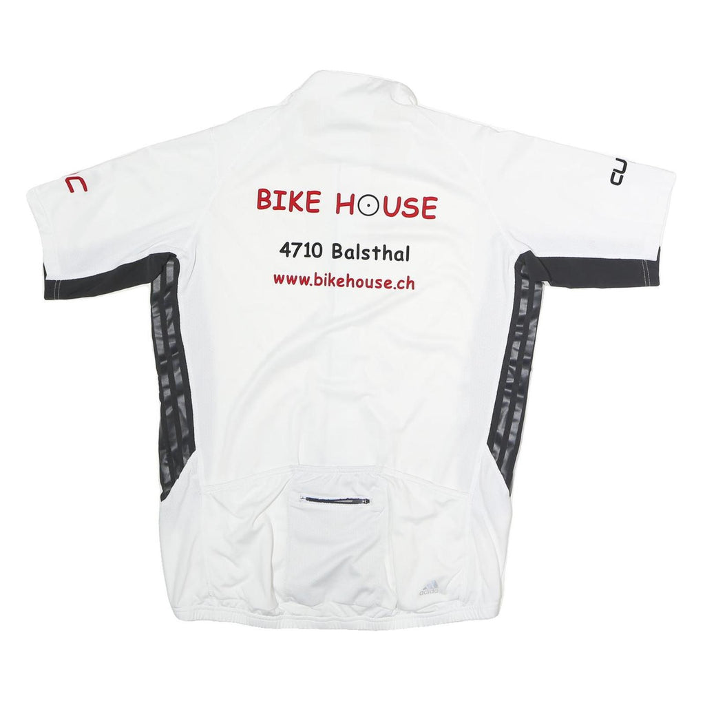 ADIDAS Mens White & Black Bike House Graphic T-Shirt XL Short Sleeve Crew Neck