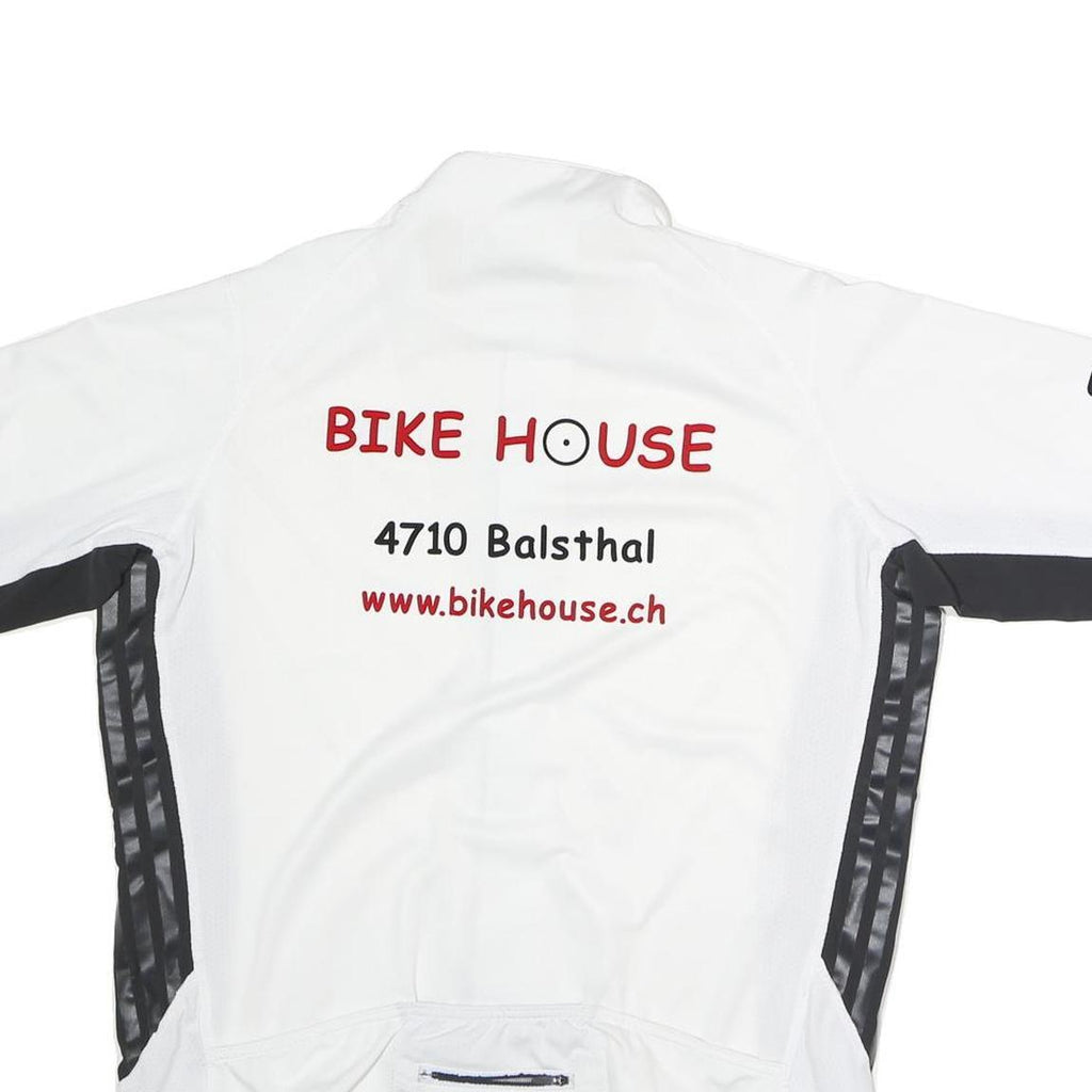 ADIDAS Mens White & Black Bike House Graphic T-Shirt XL Short Sleeve Crew Neck