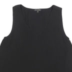 MASSIMO DUTTI Womens Black Lace Trim Sleeveless V-Neck Top M Ribbed