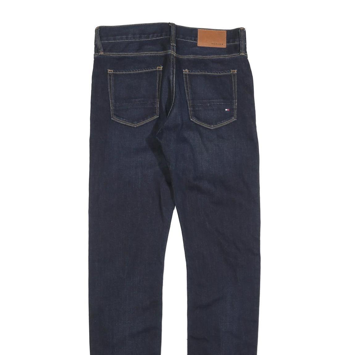 TOMMY HILFIGER Mens Jeans Blue Slim Skinny Denim Dark W30 L34 Stylish Fit