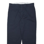 DICKIES Mens Polyester Blend Navy Loose Tapered Trousers W40 L31 Workwear Zip